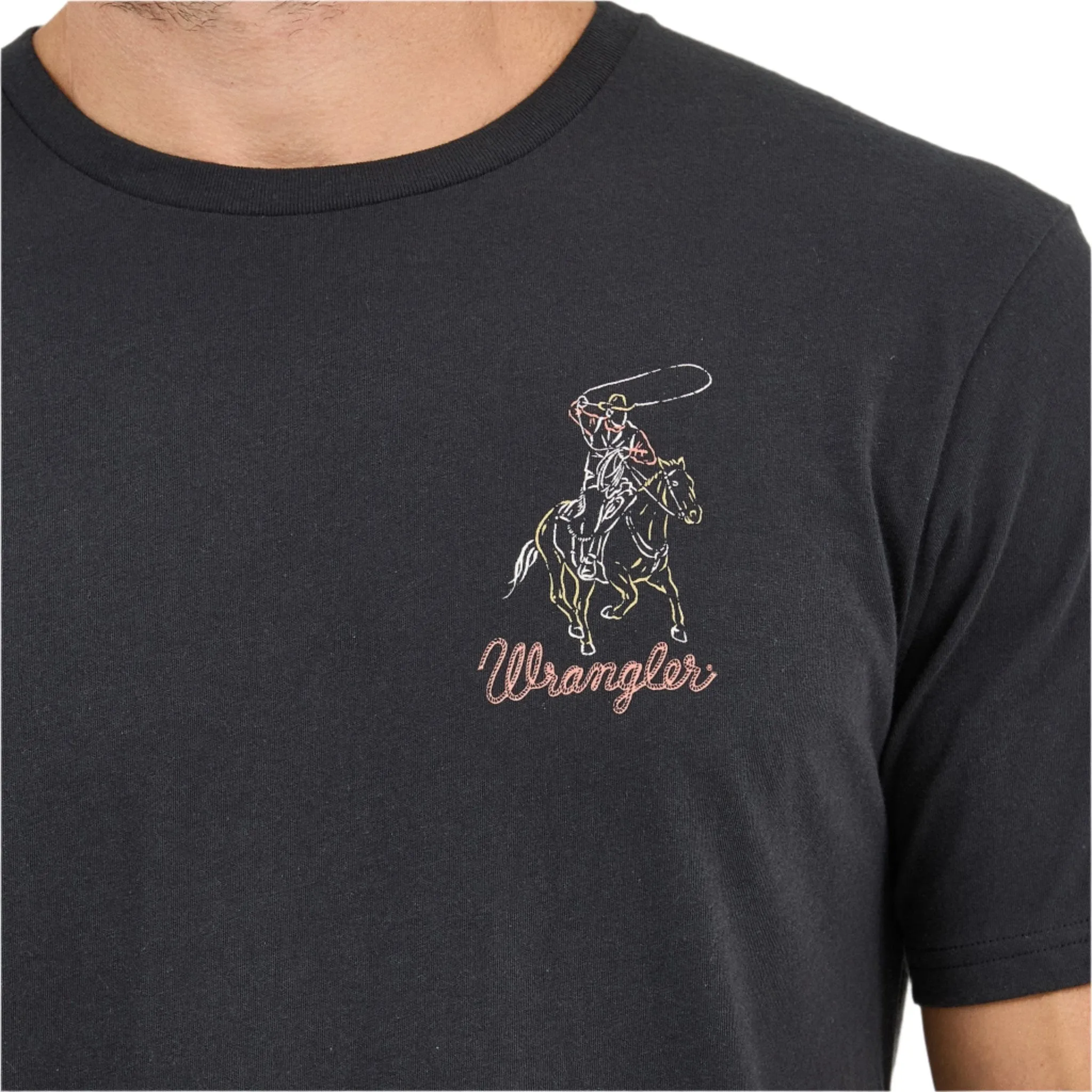 Wrangler Men's Black Neon Cowboy Tee sold by Western Edge product image thumbnail 4