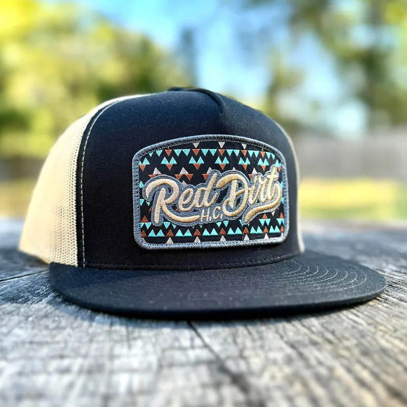 Red Dirt Khaki & Black Gambler Cap made by Western Edge