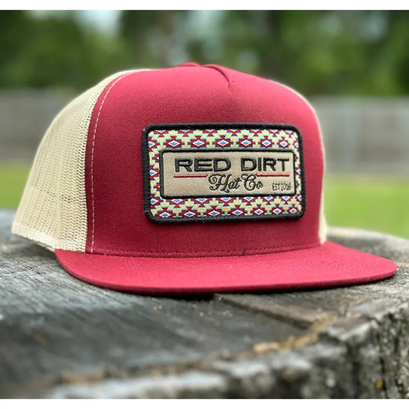 Red Dirt Burgundy & Khaki Saddle Up Cap made by Western Edge