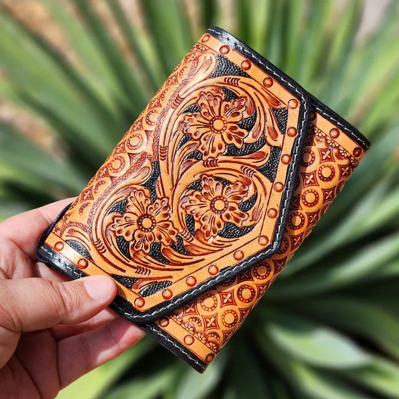 Myra Small Tooled Leather Wallet sold by Western Edge