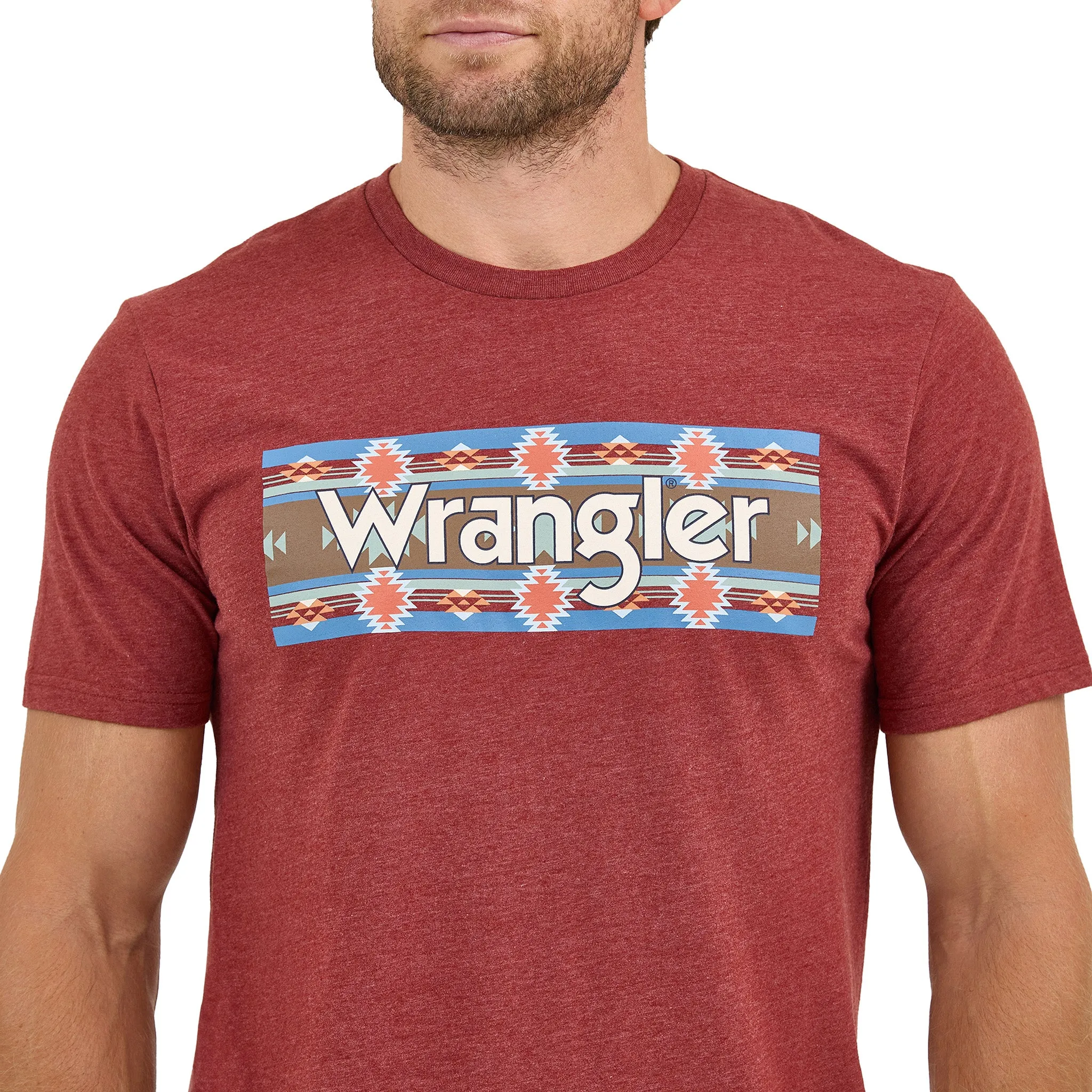 Wrangler Men's Brown Heather Aztec Tee sold by Western Edge product image thumbnail 2