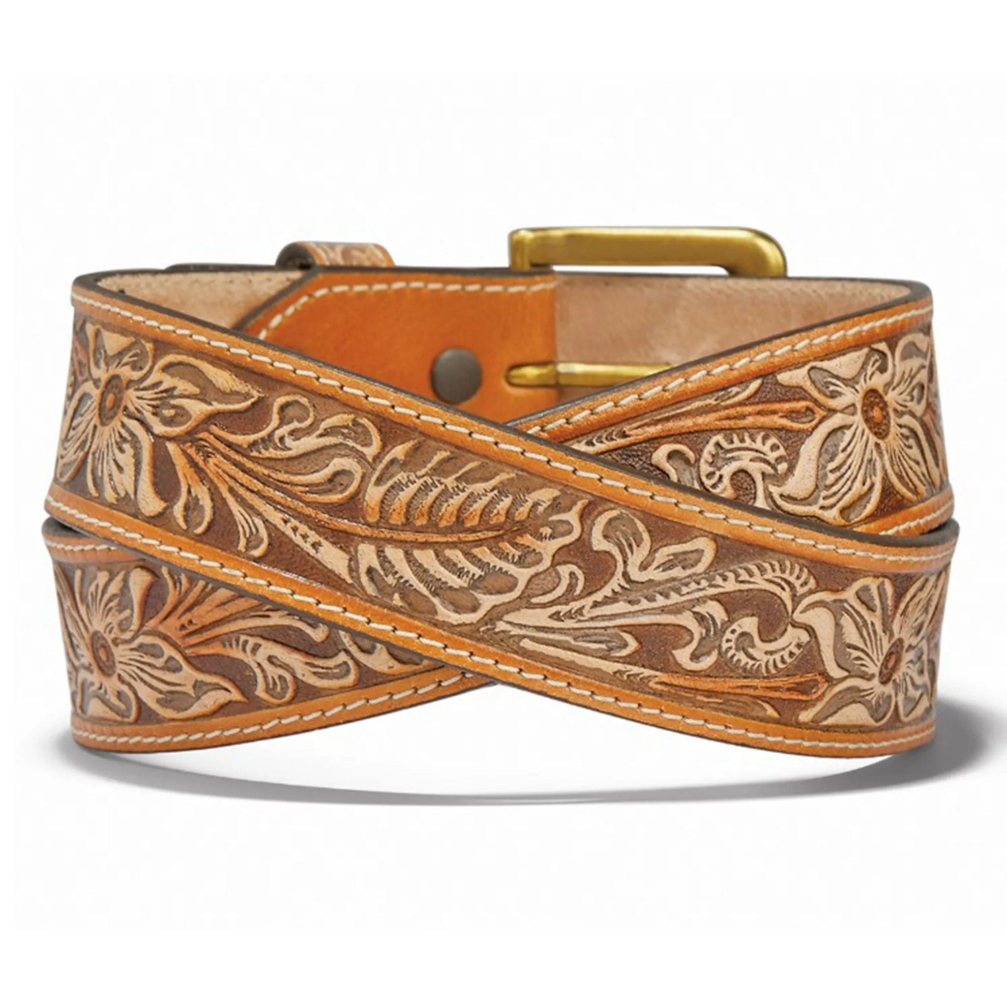 Justin Men's Tan Vintage Floral Belt sold by Western Edge product image thumbnail 2