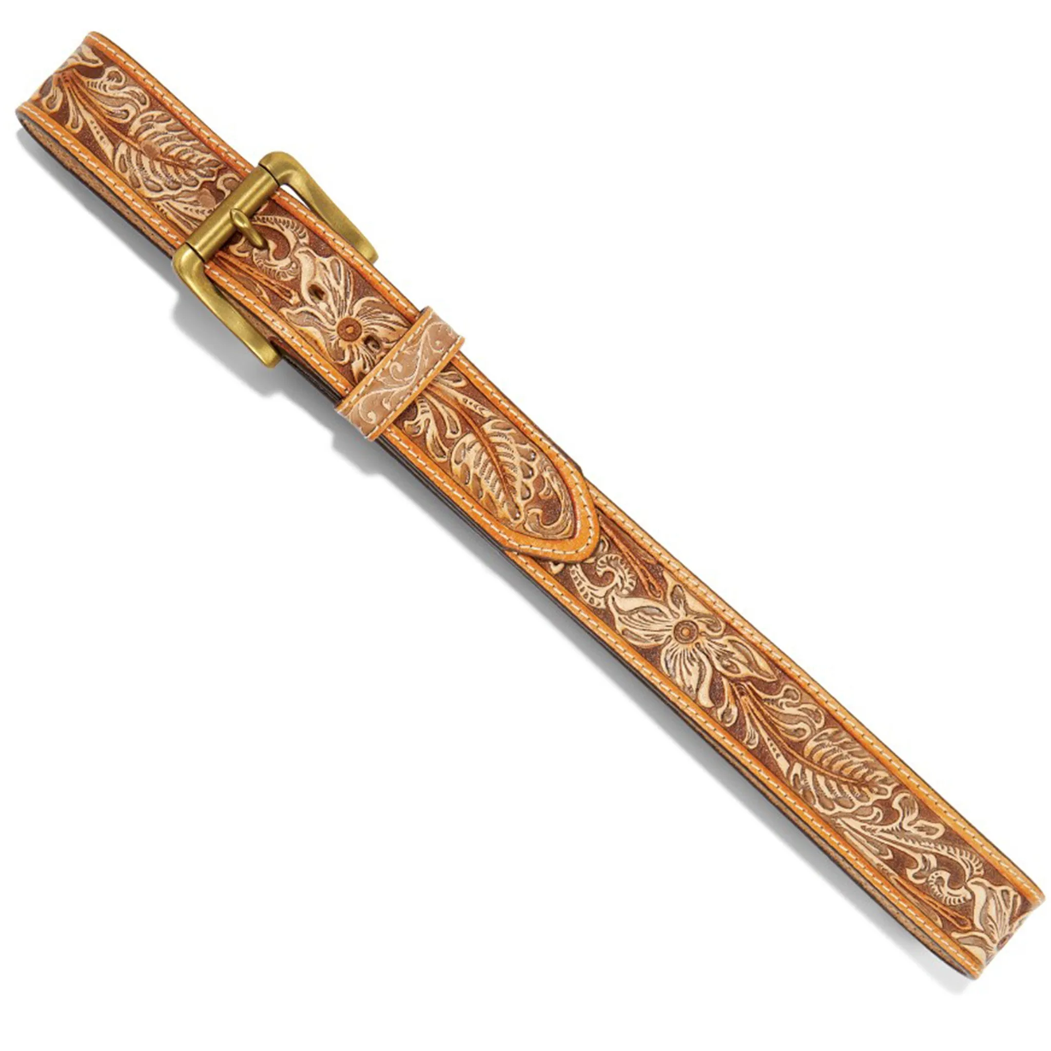 Justin Men's Tan Vintage Floral Belt sold by Western Edge product image thumbnail 3