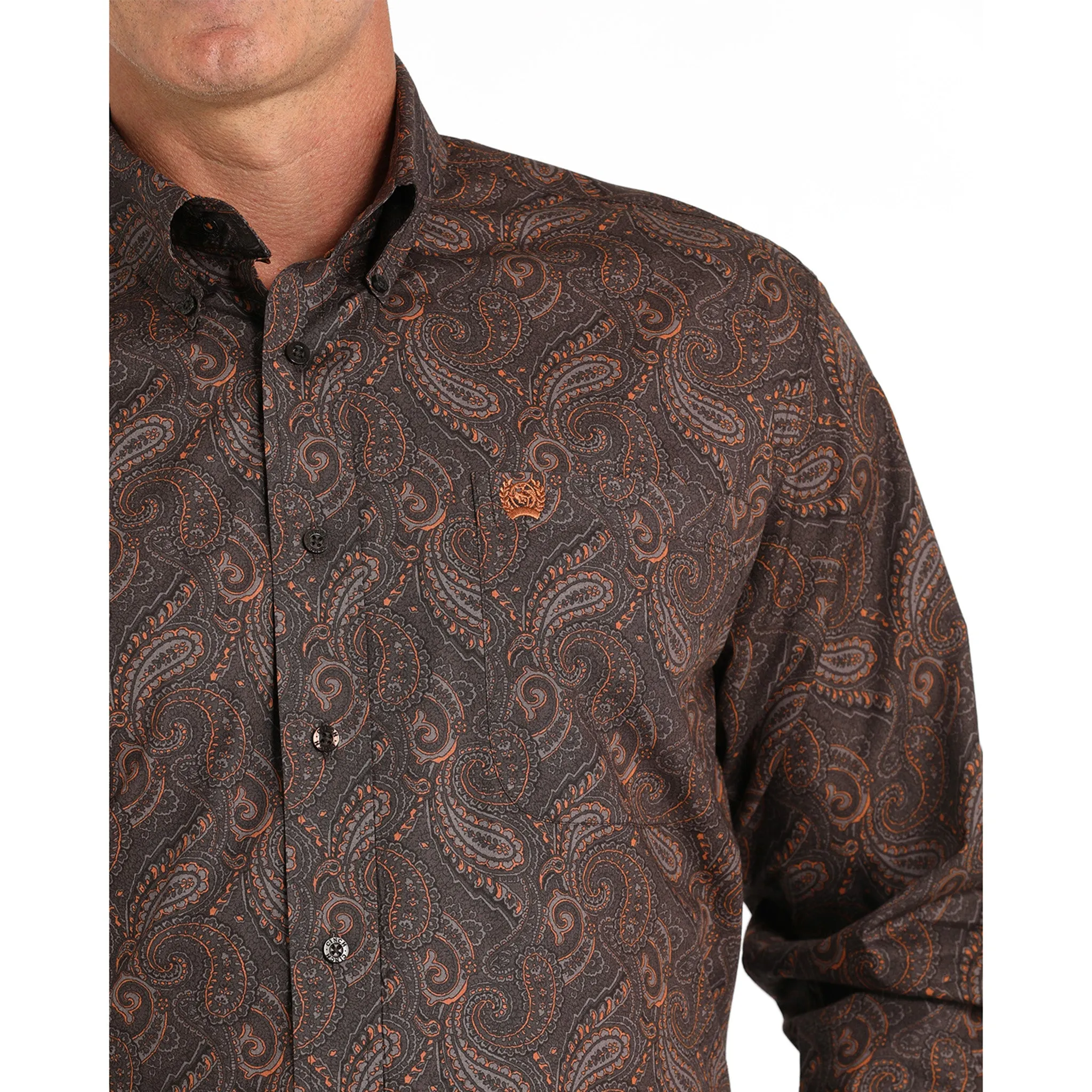 Cinch Men's Brown Paisley Long Sleeve sold by Western Edge product image thumbnail 4