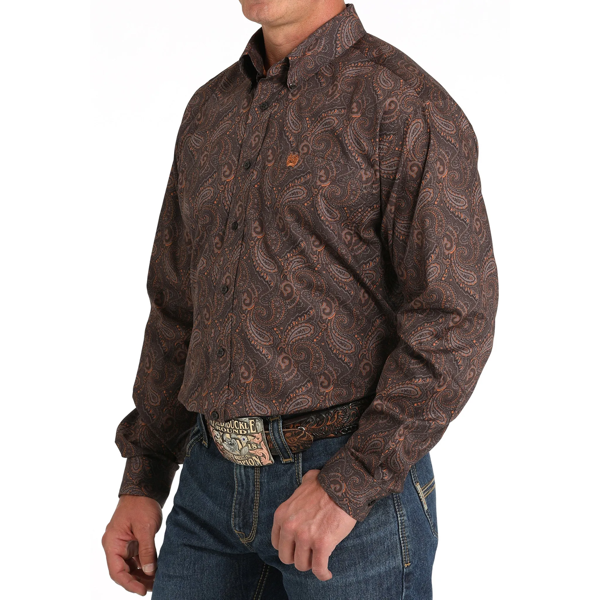 Cinch Men's Brown Paisley Long Sleeve sold by Western Edge product image thumbnail 2