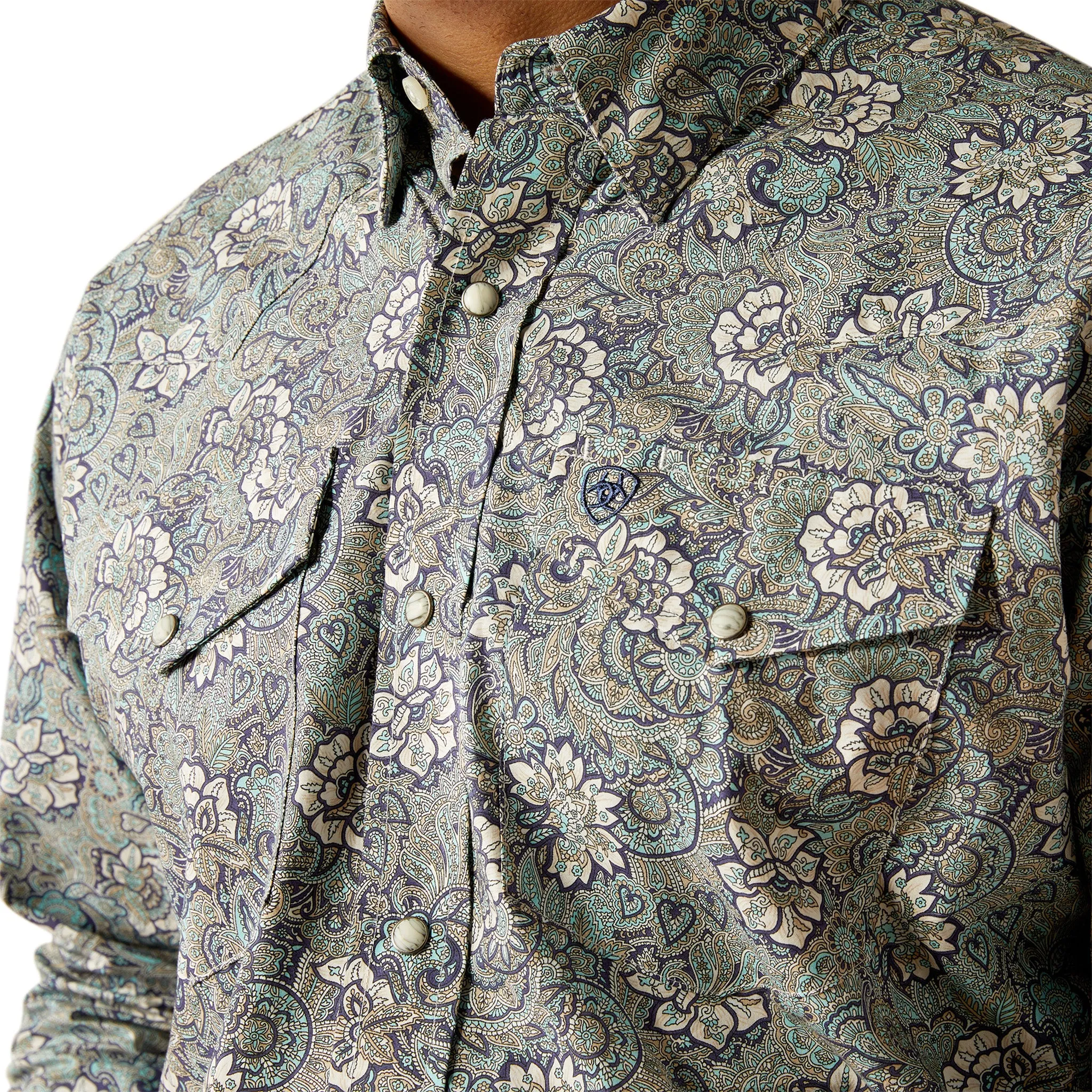 Ariat Men's Rocky Khaki Floral Shirt sold by Western Edge product image thumbnail 3