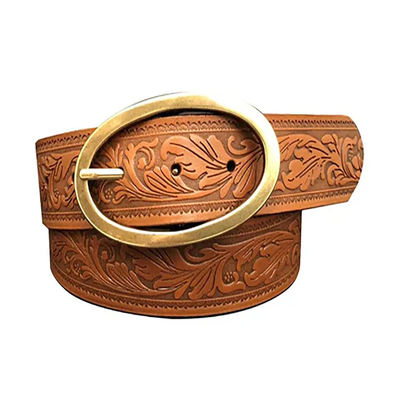 Roper Women"s Tan Floral Embossed Belt made by Western Edge