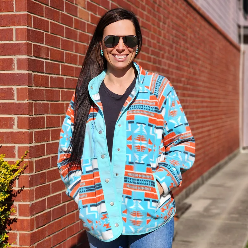 Blue B Aztec Fleece Print Jacket made by Blue B