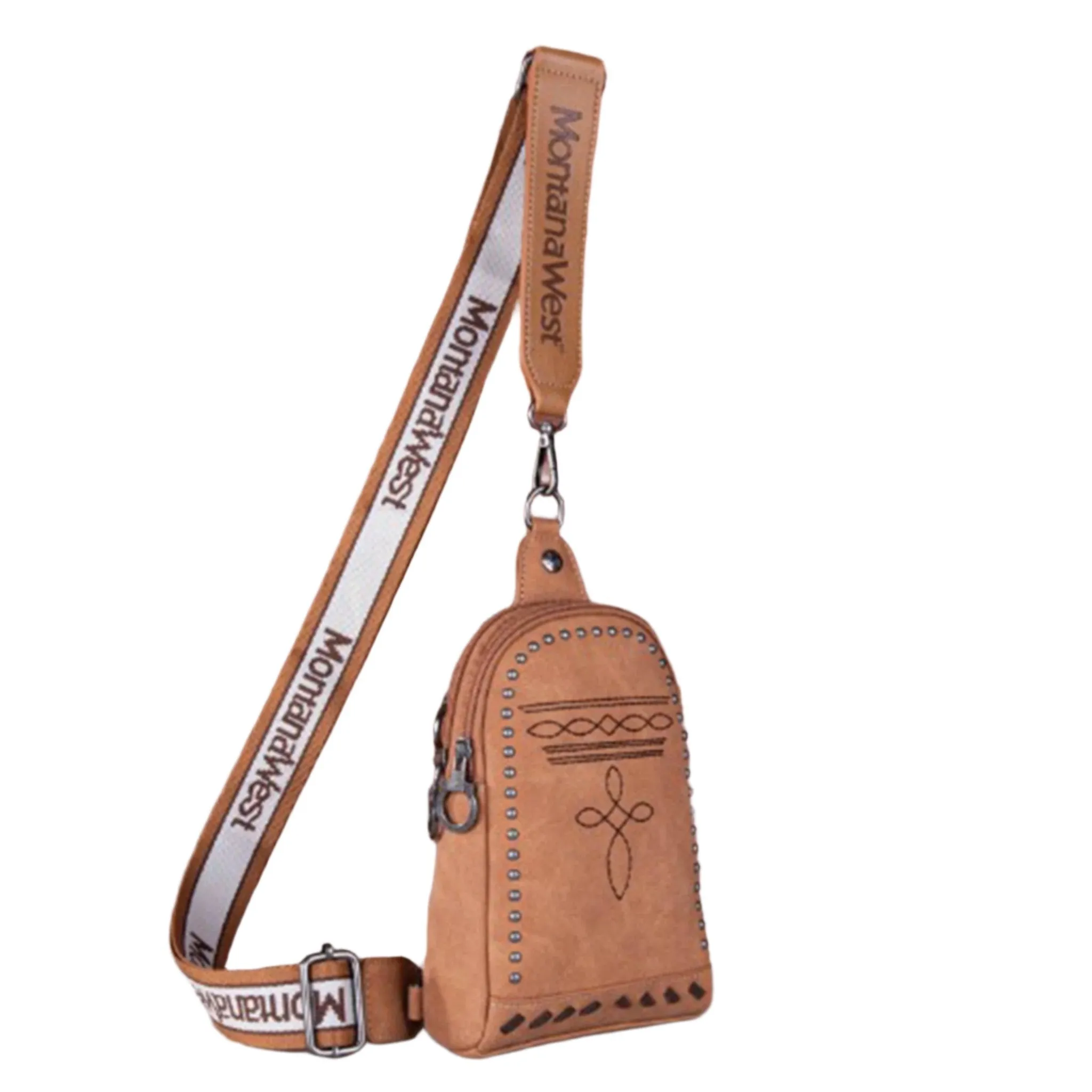 Montana West Brown Boot Stitch Crossbody sold by Western Edge