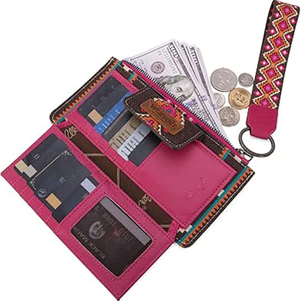 Montana West Wrangler Pink Aztec Clutch Wristlet sold by Western Edge product image thumbnail 3