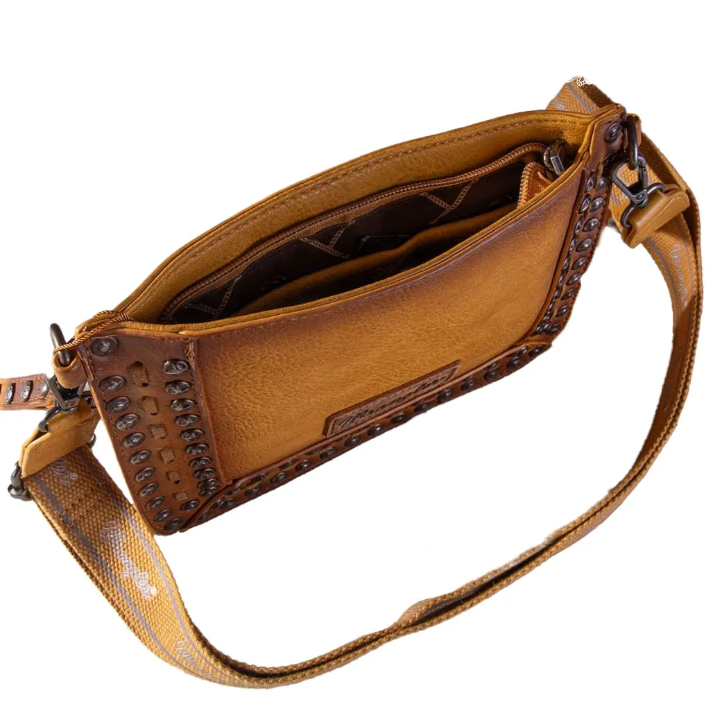 Montana West Wrangler Yellow Rivet Studded Crossbody Wristlet sold by Western Edge product image thumbnail 3
