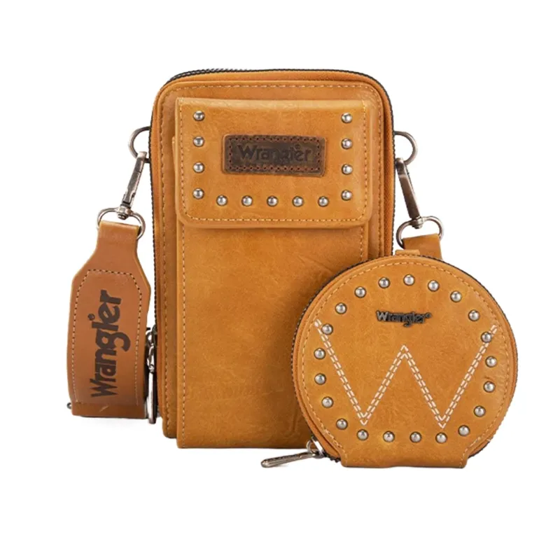 Montana West Wrangler Yellow Cell Phone Crossbody with Coin Pouch made by Montana West