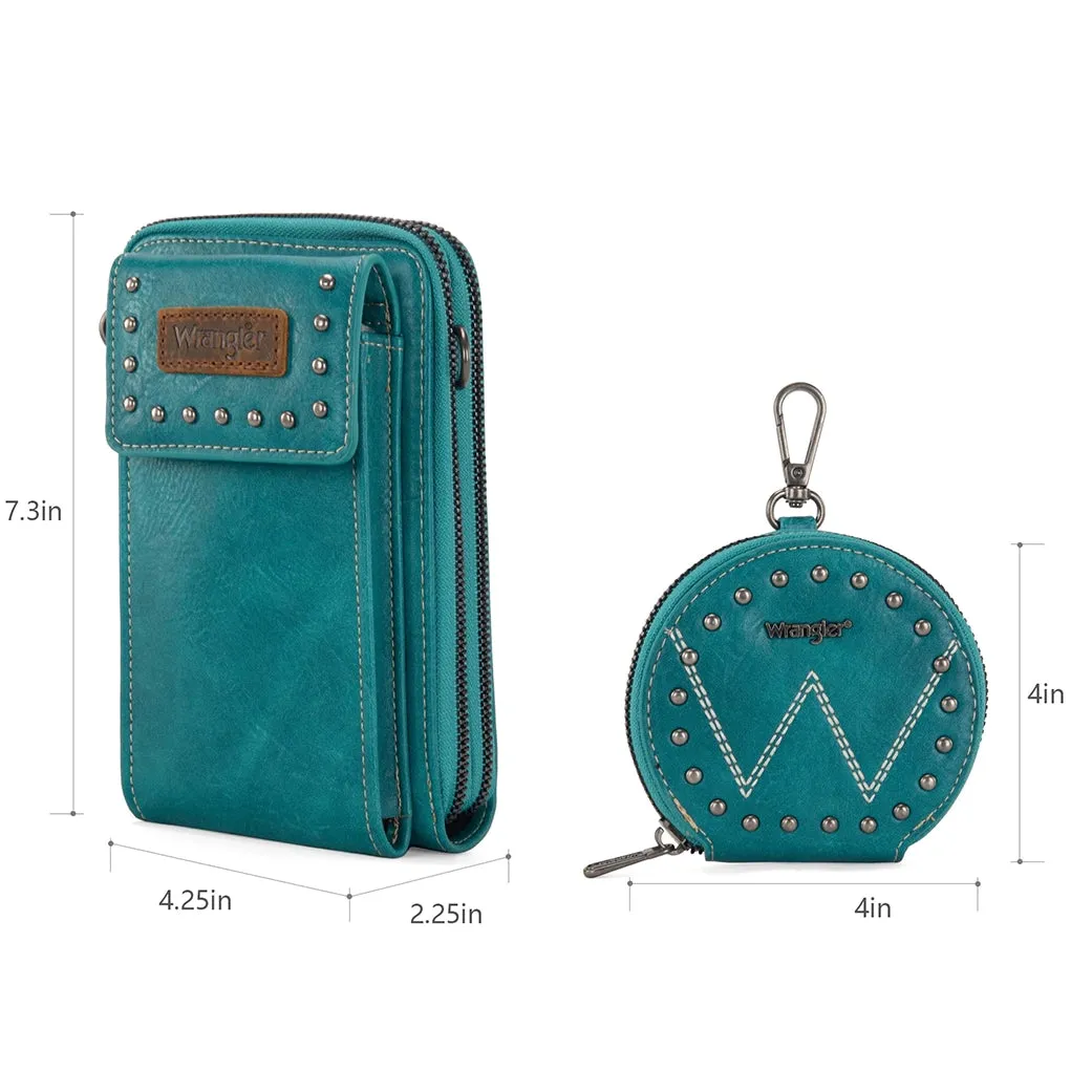 Wrangler Turquoise Cell Phone Crossbody with Coin Pouch sold by Western Edge product image thumbnail 2