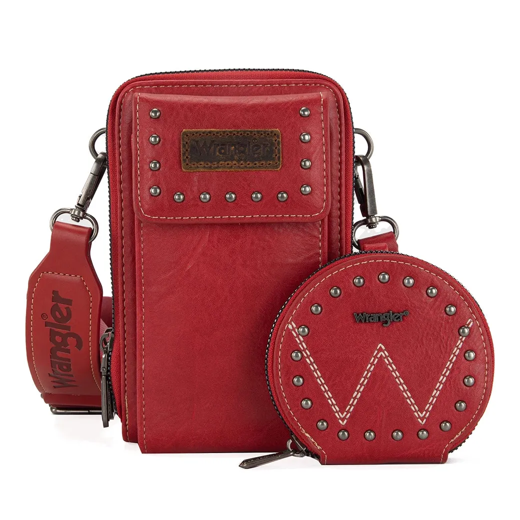 Montana West Wrangler Red Cell Phone Crossbody with Coin Pouch sold by Western Edge