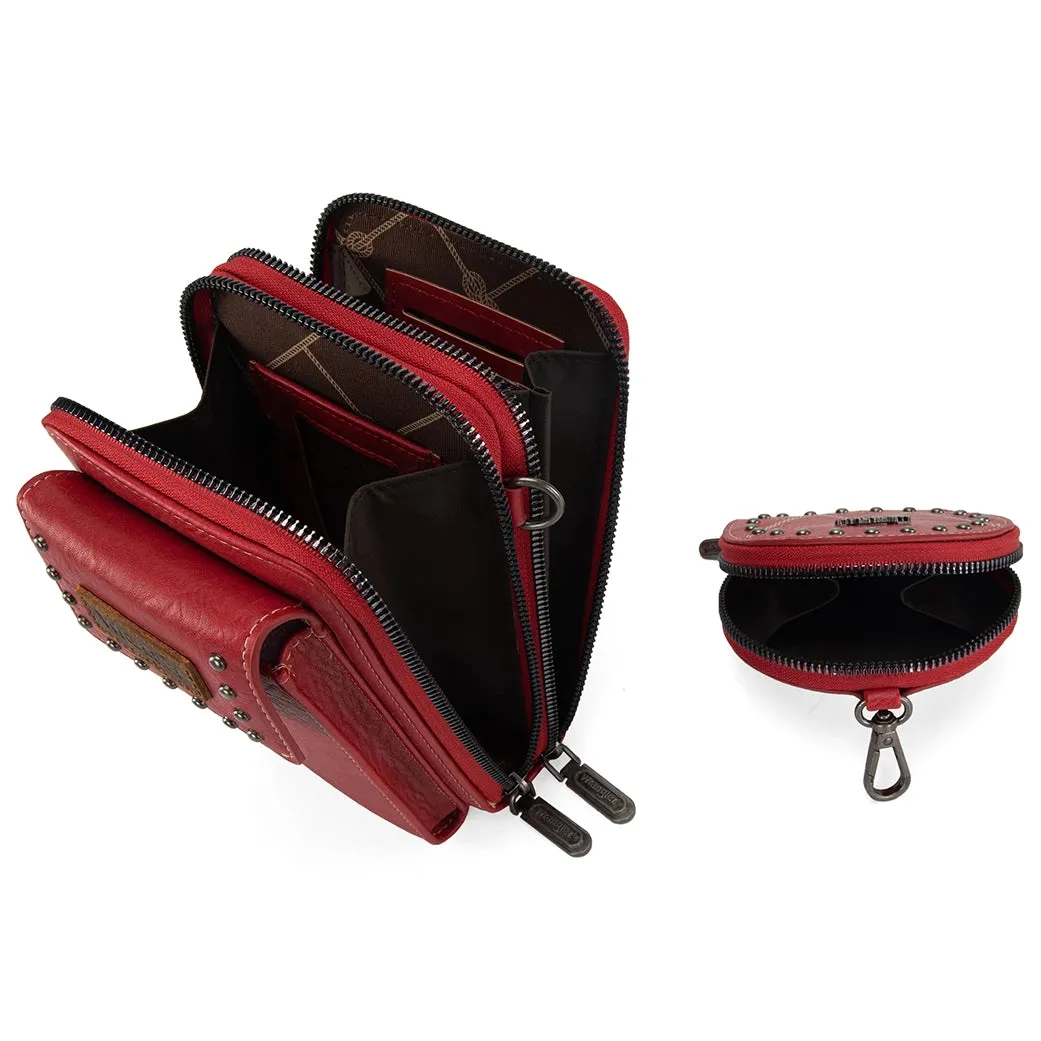 Montana West Wrangler Red Cell Phone Crossbody with Coin Pouch sold by Western Edge product image thumbnail 2