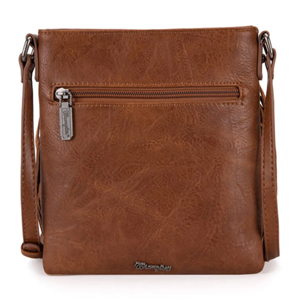 Montana West Wrangler Light Brown Fringe Denim Pocket Crossbody sold by Western Edge product image thumbnail 4