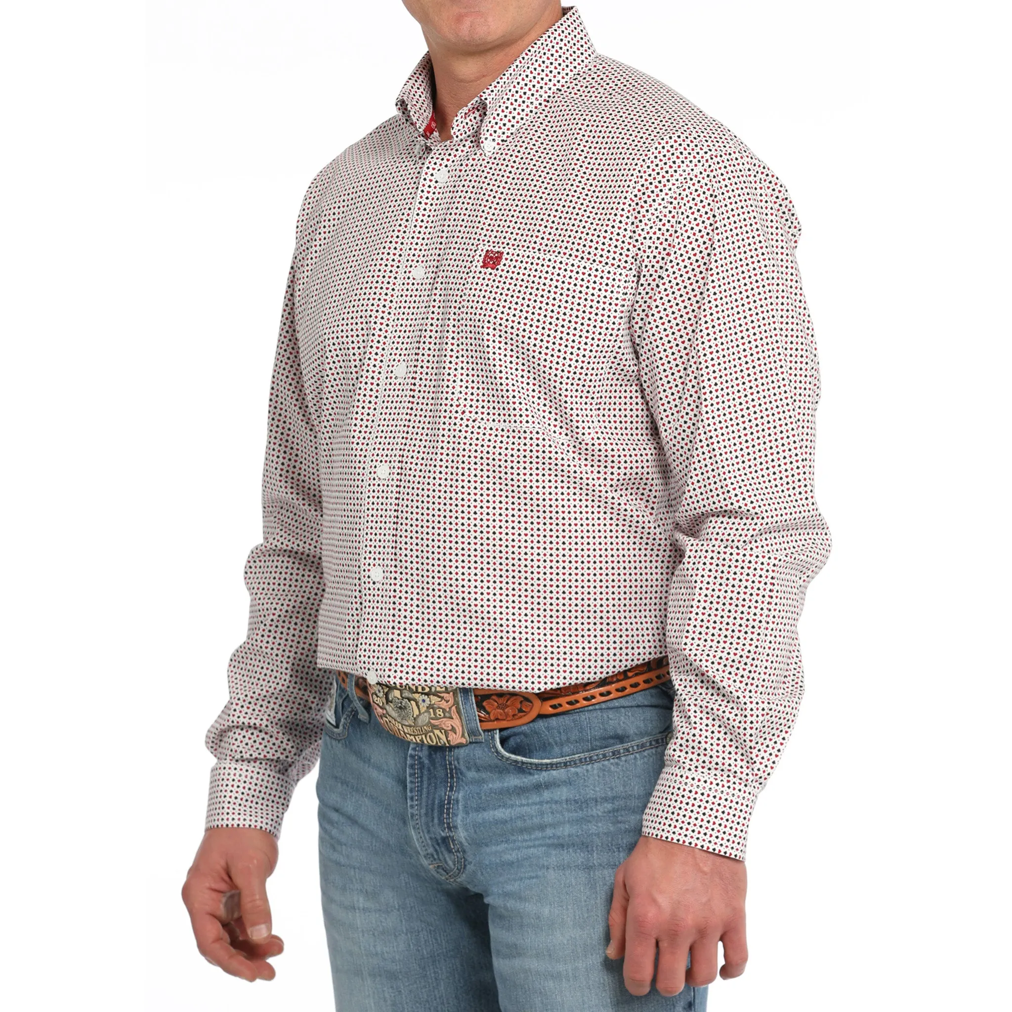 Cinch Men's White Geometric Print Button Down sold by Western Edge product image thumbnail 2