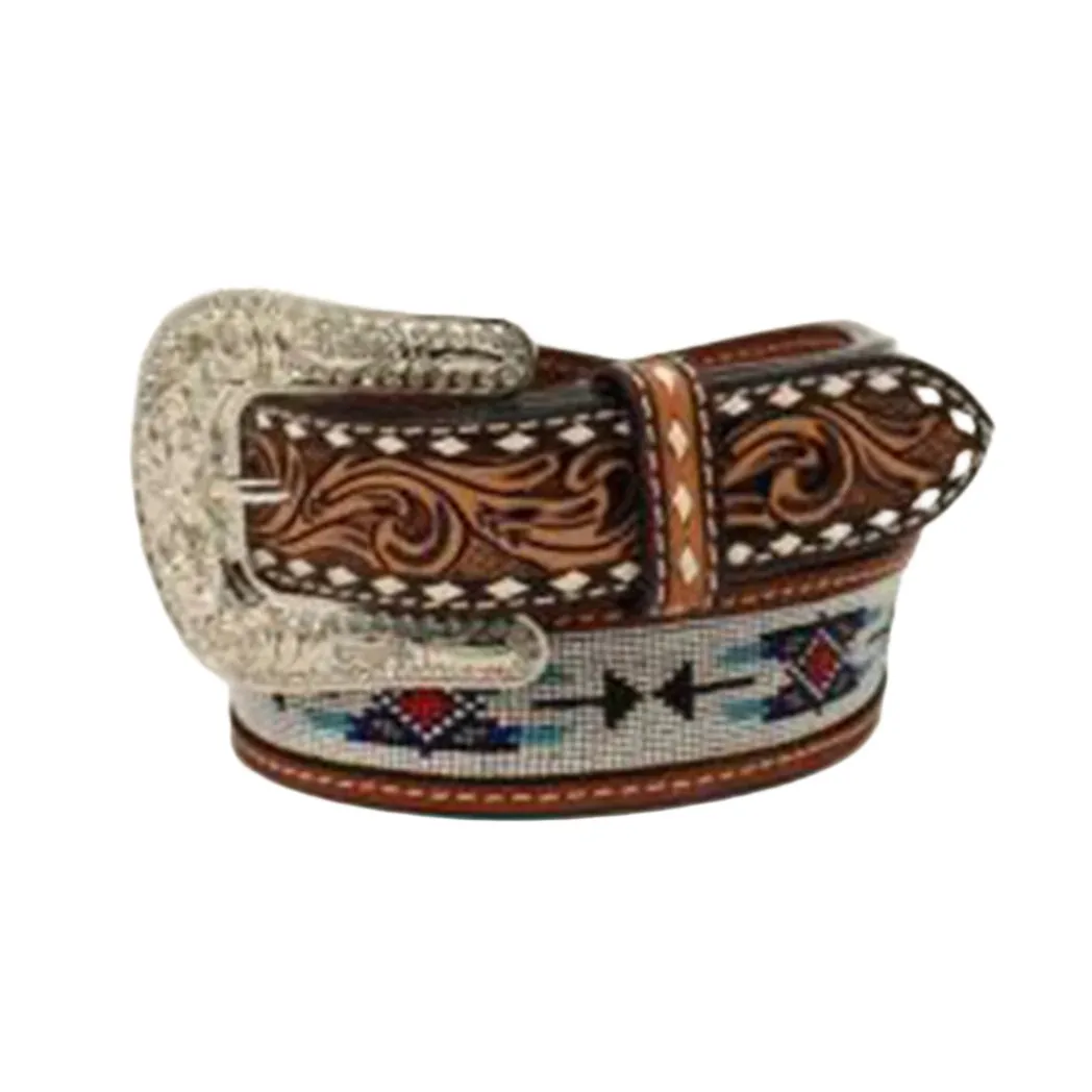 Angel Ranch Women's Tooled & Beaded Belt sold by Western Edge