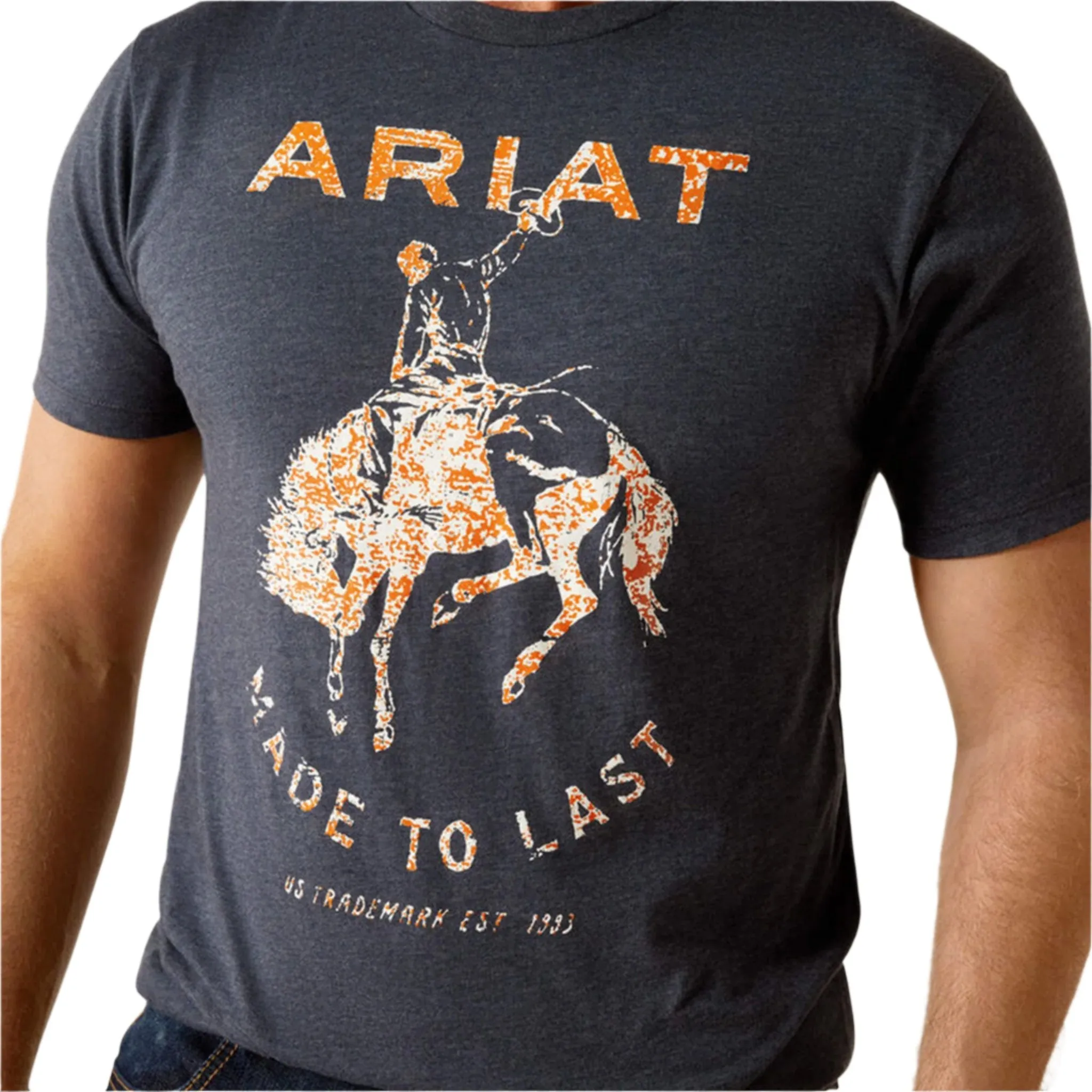 Ariat Men's Navy Made to Last Bronco Tee sold by Western Edge product image thumbnail 2