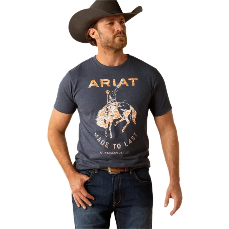Ariat Men's Navy Made to Last Bronco Tee made by Ariat