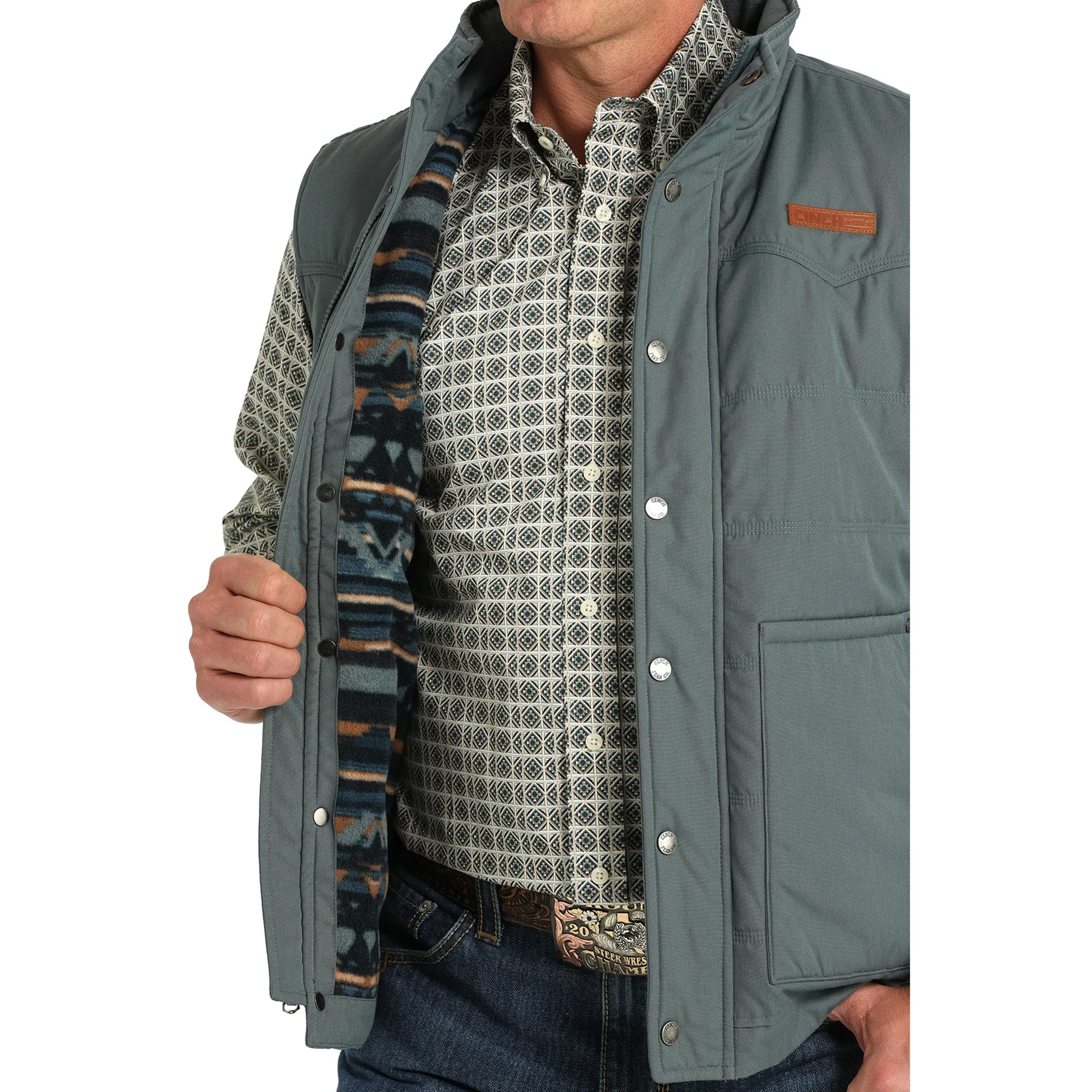 Cinch Men's Wax Coated Quilted Vest sold by Western Edge product image thumbnail 4
