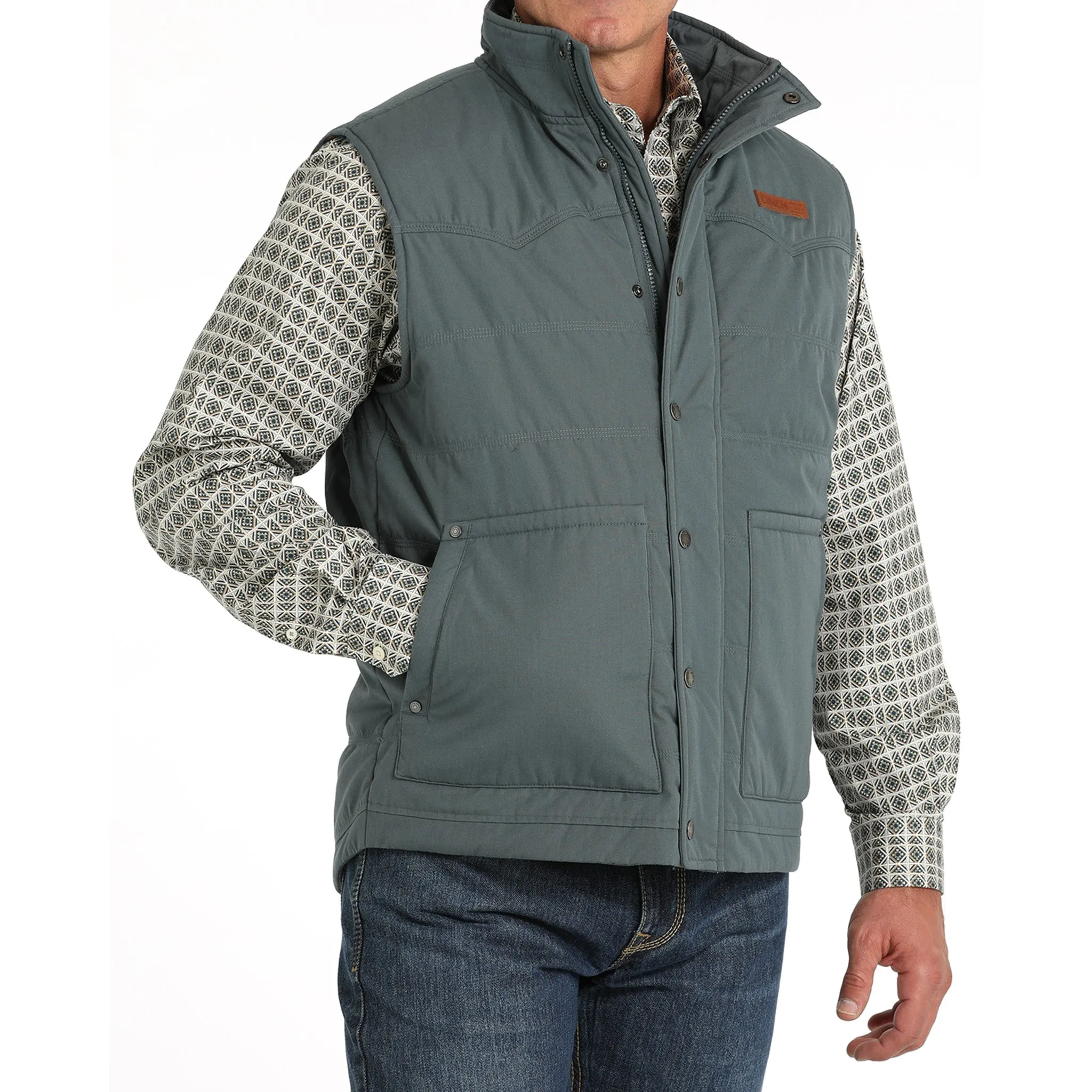 Cinch Men's Wax Coated Quilted Vest sold by Western Edge product image thumbnail 3