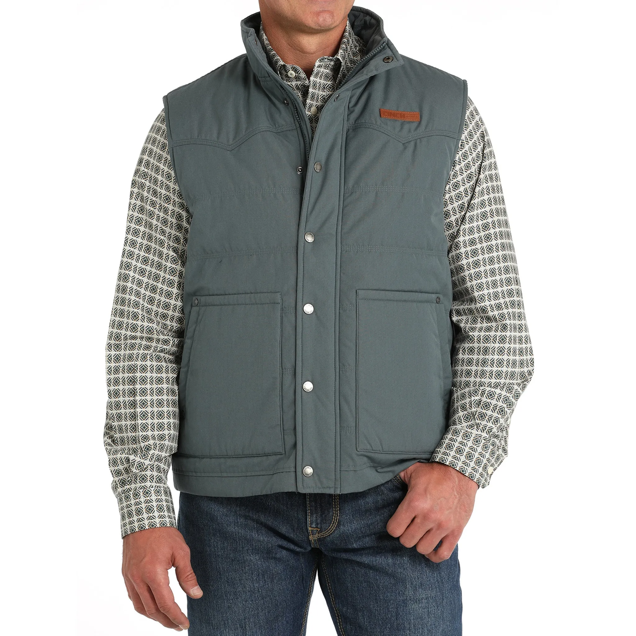 Cinch Men's Wax Coated Quilted Vest sold by Western Edge
