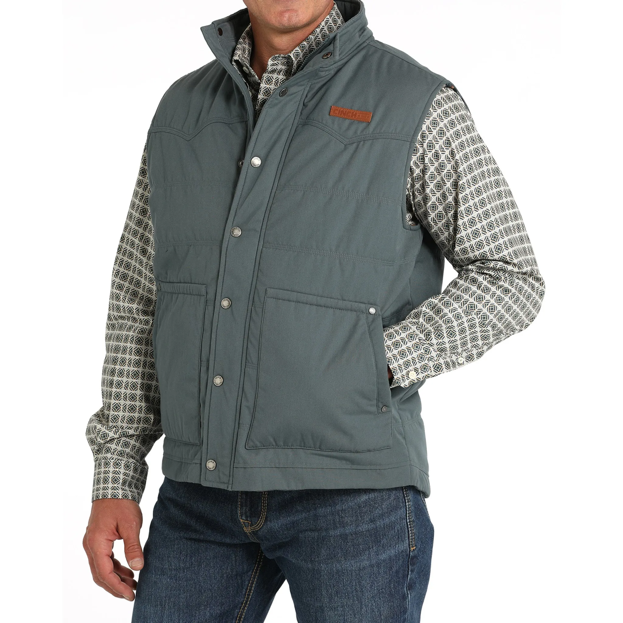 Cinch Men's Wax Coated Quilted Vest sold by Western Edge product image thumbnail 2