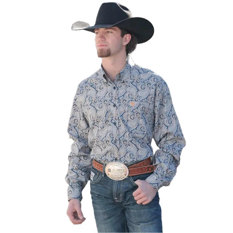 Cinch Men's Paisley Long Sleeve Button Down made by Cinch