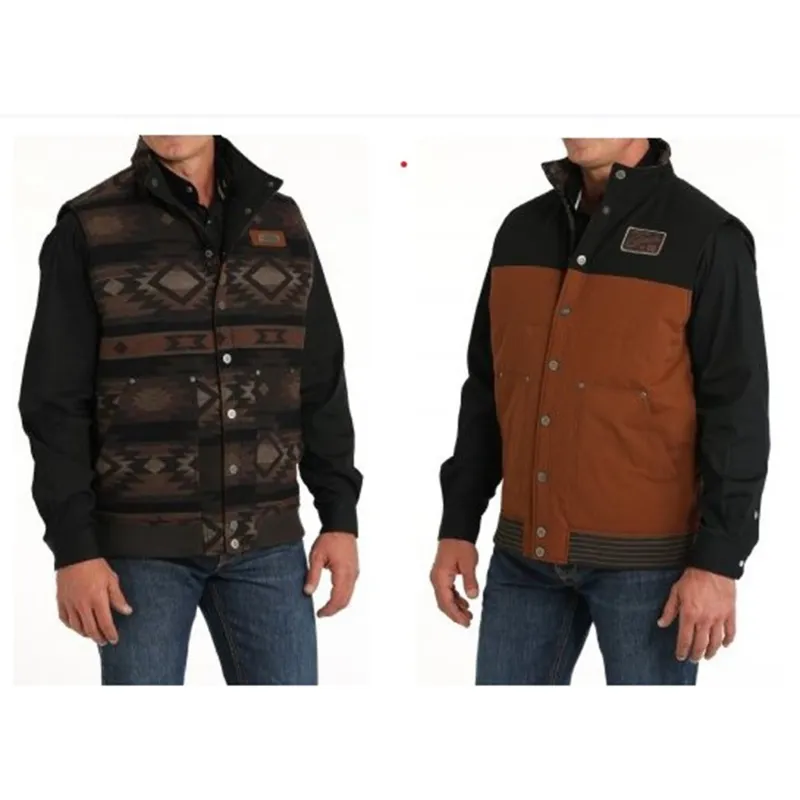 Cinch Men's Brown Reversible Vest made by Cinch