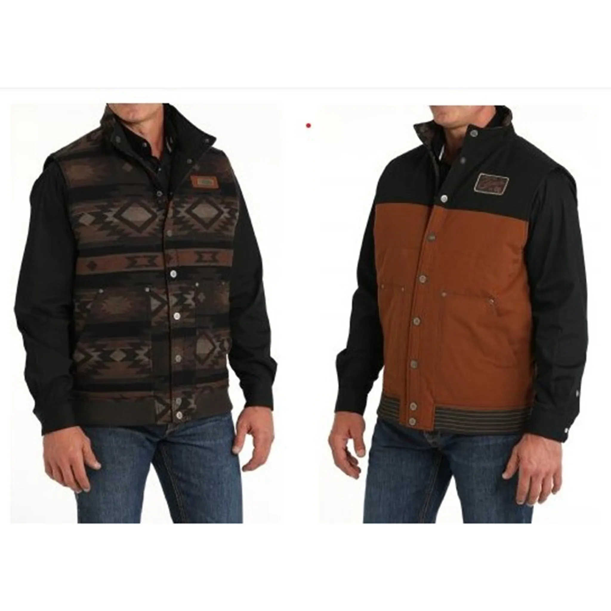 Cinch Men's Brown Reversible Vest sold by Western Edge
