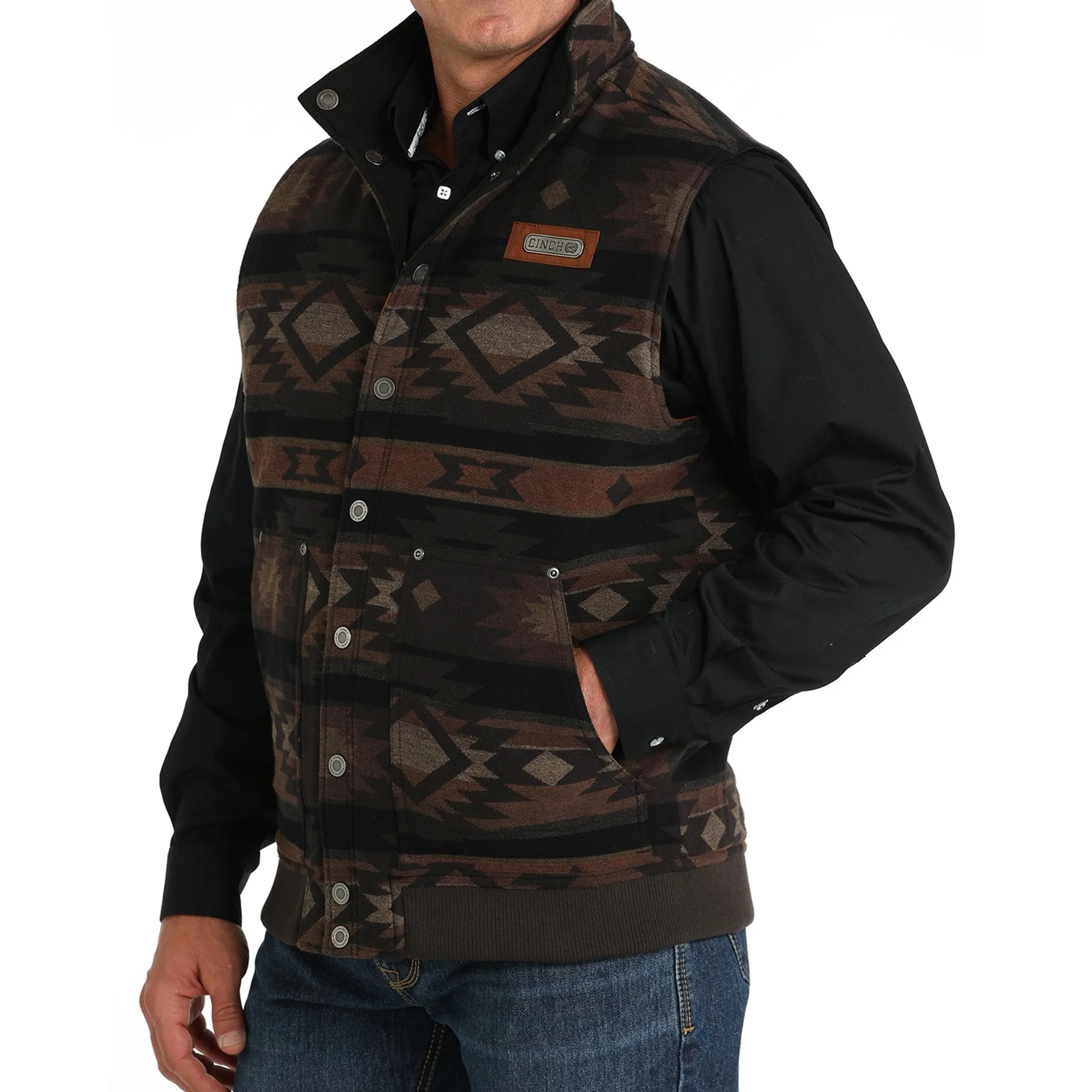 Cinch Men's Brown Reversible Vest sold by Western Edge product image thumbnail 3