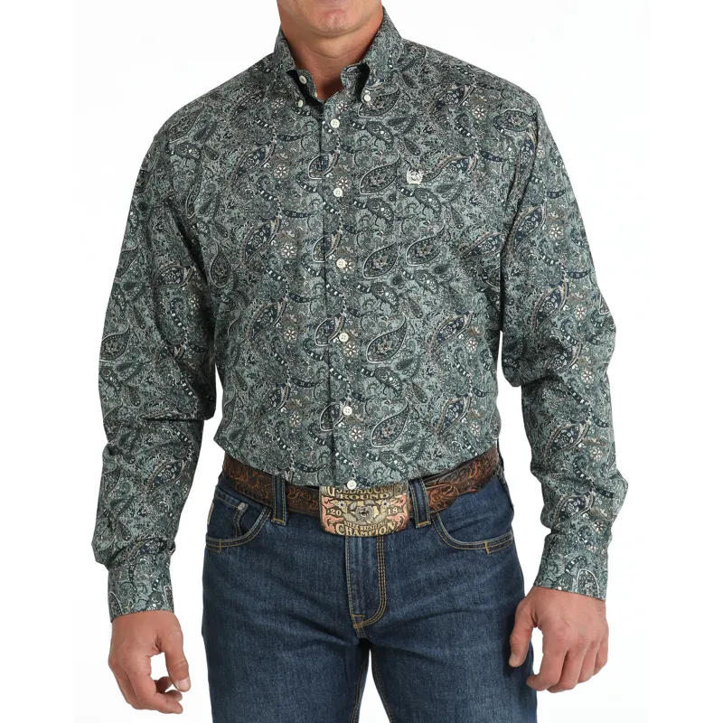 Cinch Men's Green Paisley Print sold by Western Edge