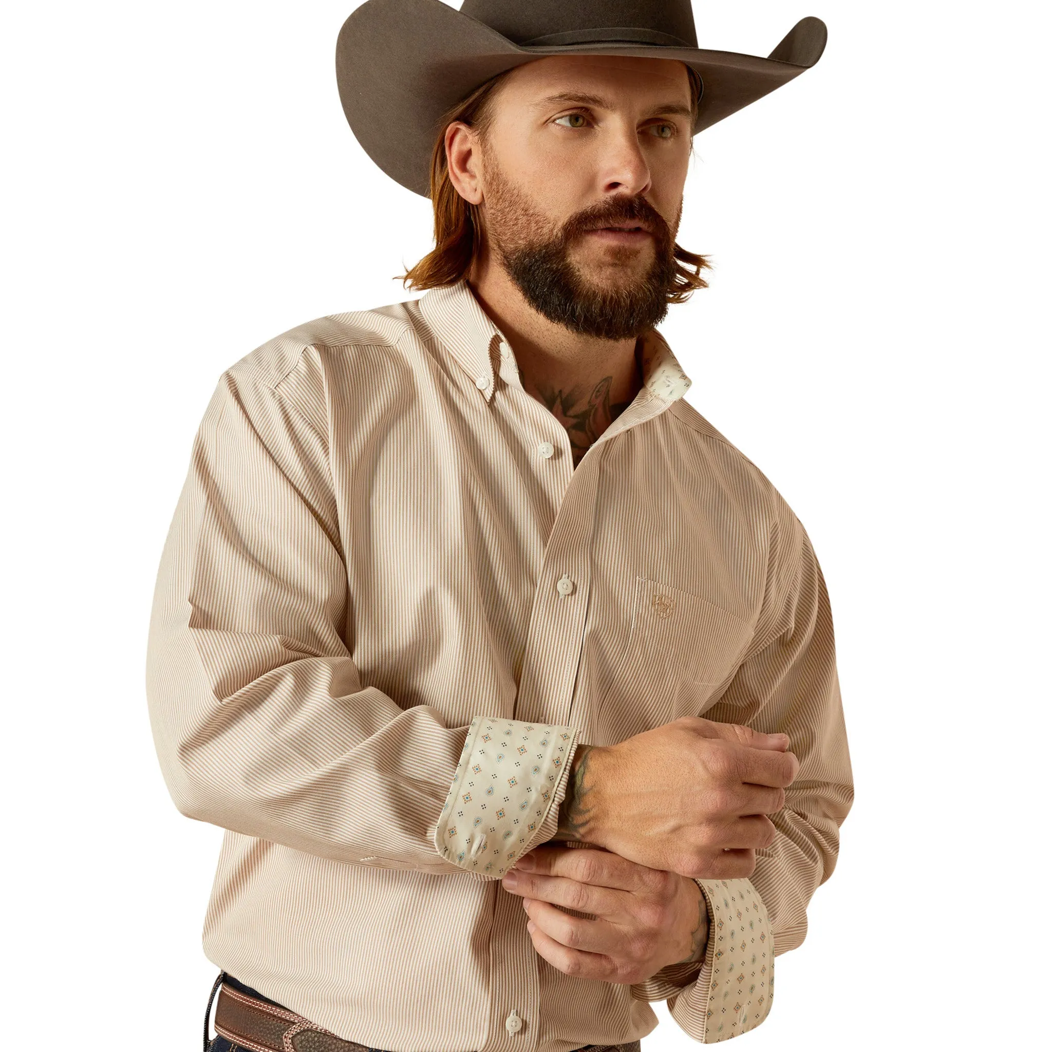 Ariat Gold Wrinkle Free Graysen Classic Fit Shirt sold by Western Edge product image thumbnail 2