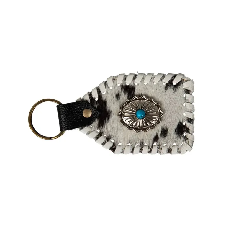Myra Buck Stitch Hair on Hide Key Fob sold by Western Edge