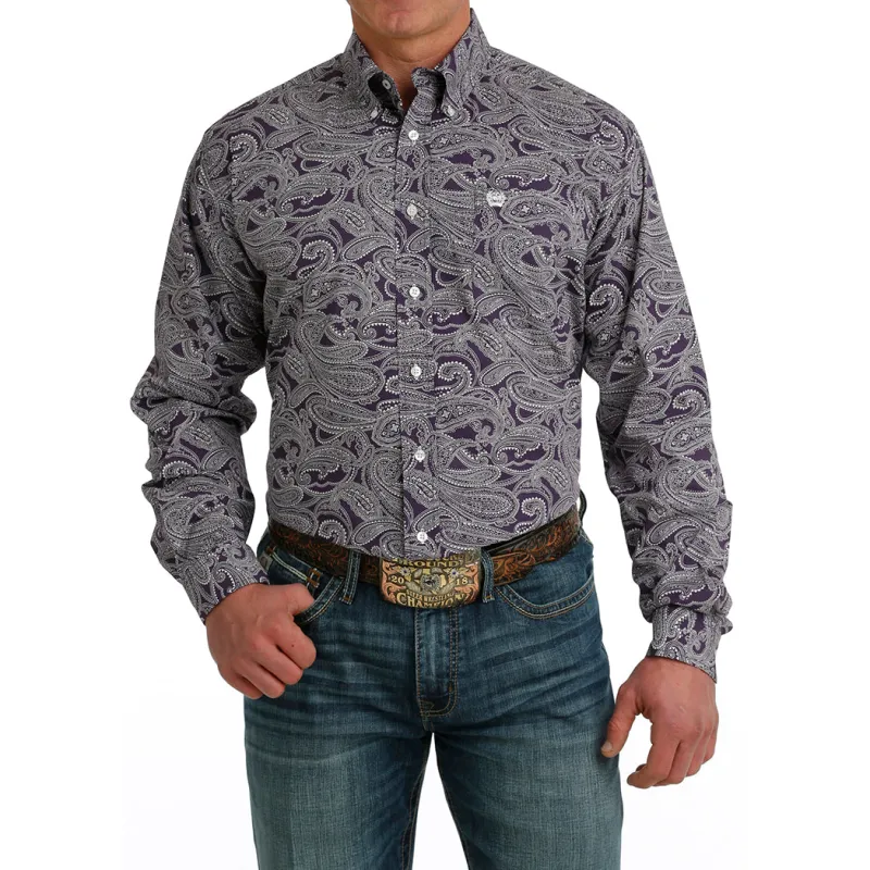 Cinch Men's Long Sleeve Paisley Print Button Down Long Sleeve sold by Western Edge