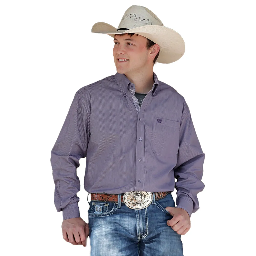 Cinch Men's Purple Microstripe Button Down Long Sleeve sold by Western Edge product image thumbnail 2