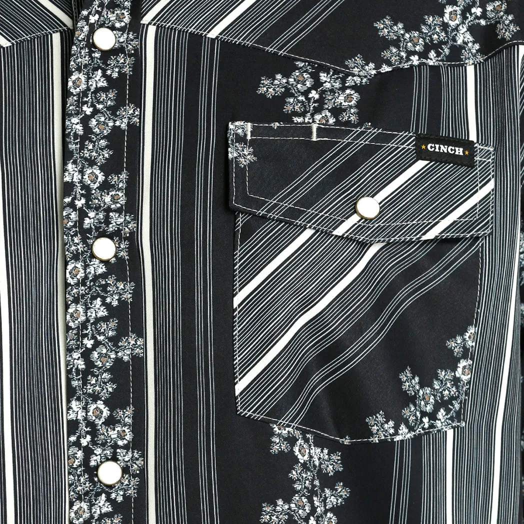 Cinch Men's Vintage Wallpaper Stripe Western Camp Short Sleeve sold by Western Edge product image thumbnail 5