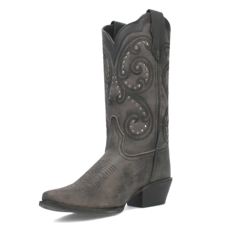 Dan Post Women's Grey Studded Scrolled Western Boots made by Dan Post