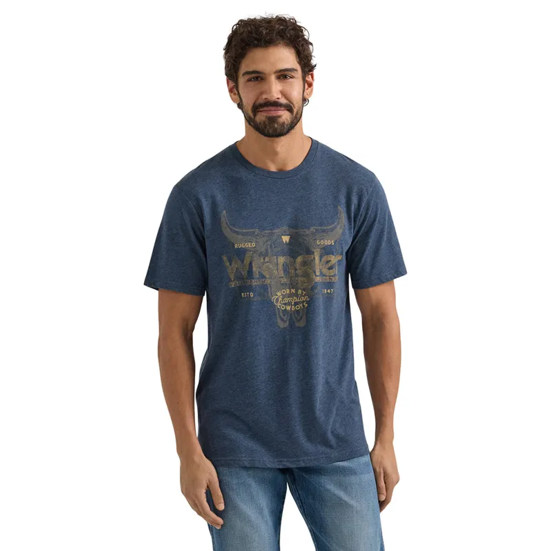 Wrangler Men's Short Sleeve Steer Head Logo Graphic T-Shirt made by Western Edge