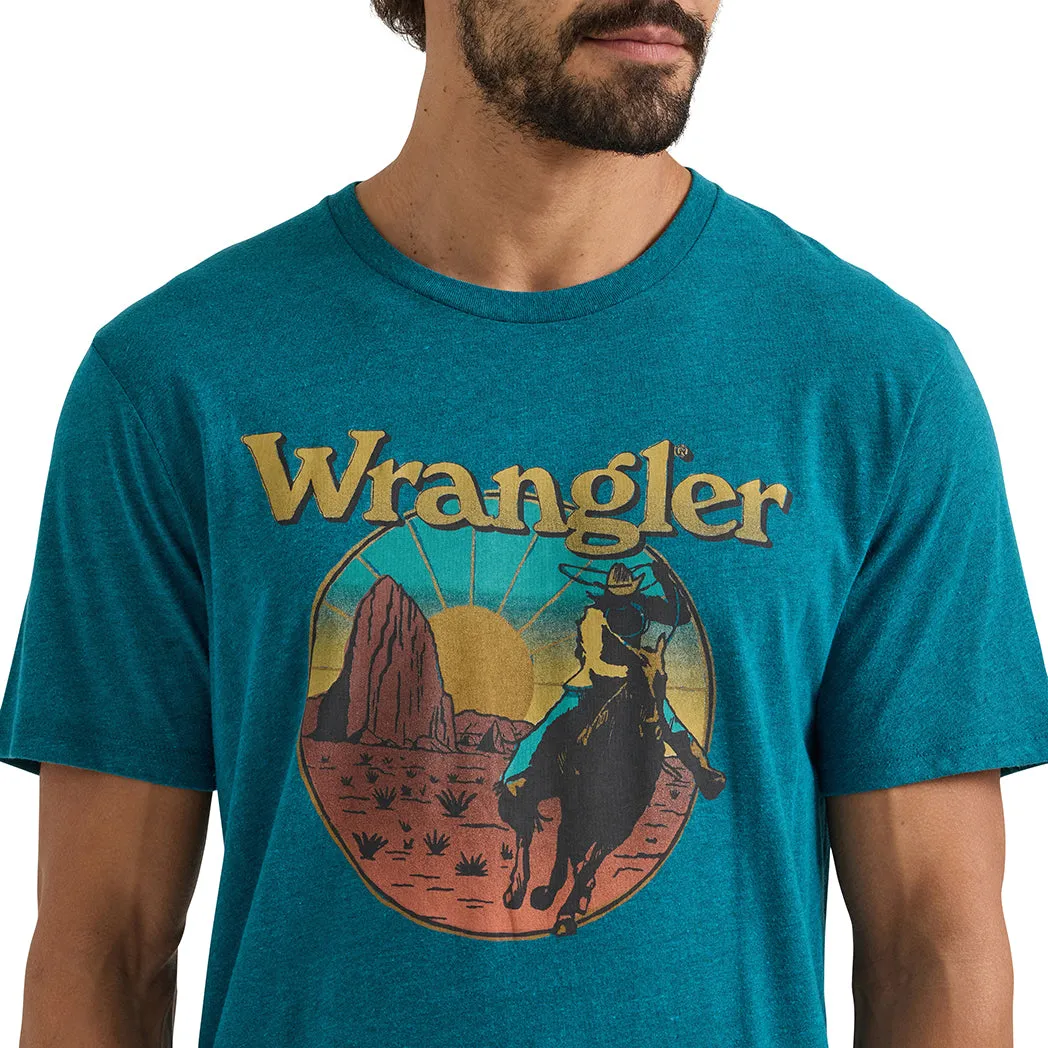 Wrangler Men's Cyan Pepper Heather Graphic T-Shirt sold by Western Edge product image thumbnail 2