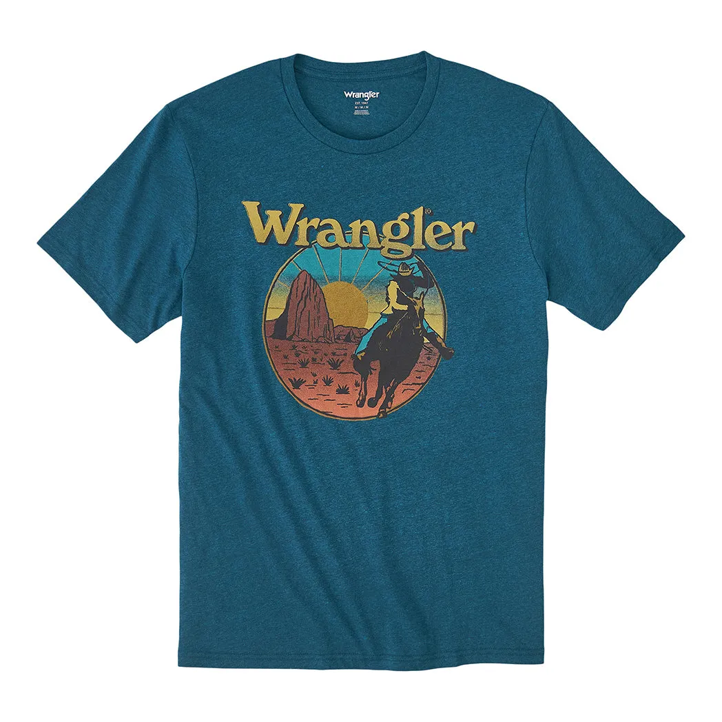 Wrangler Men's Cyan Pepper Heather Graphic T-Shirt sold by Western Edge product image thumbnail 4