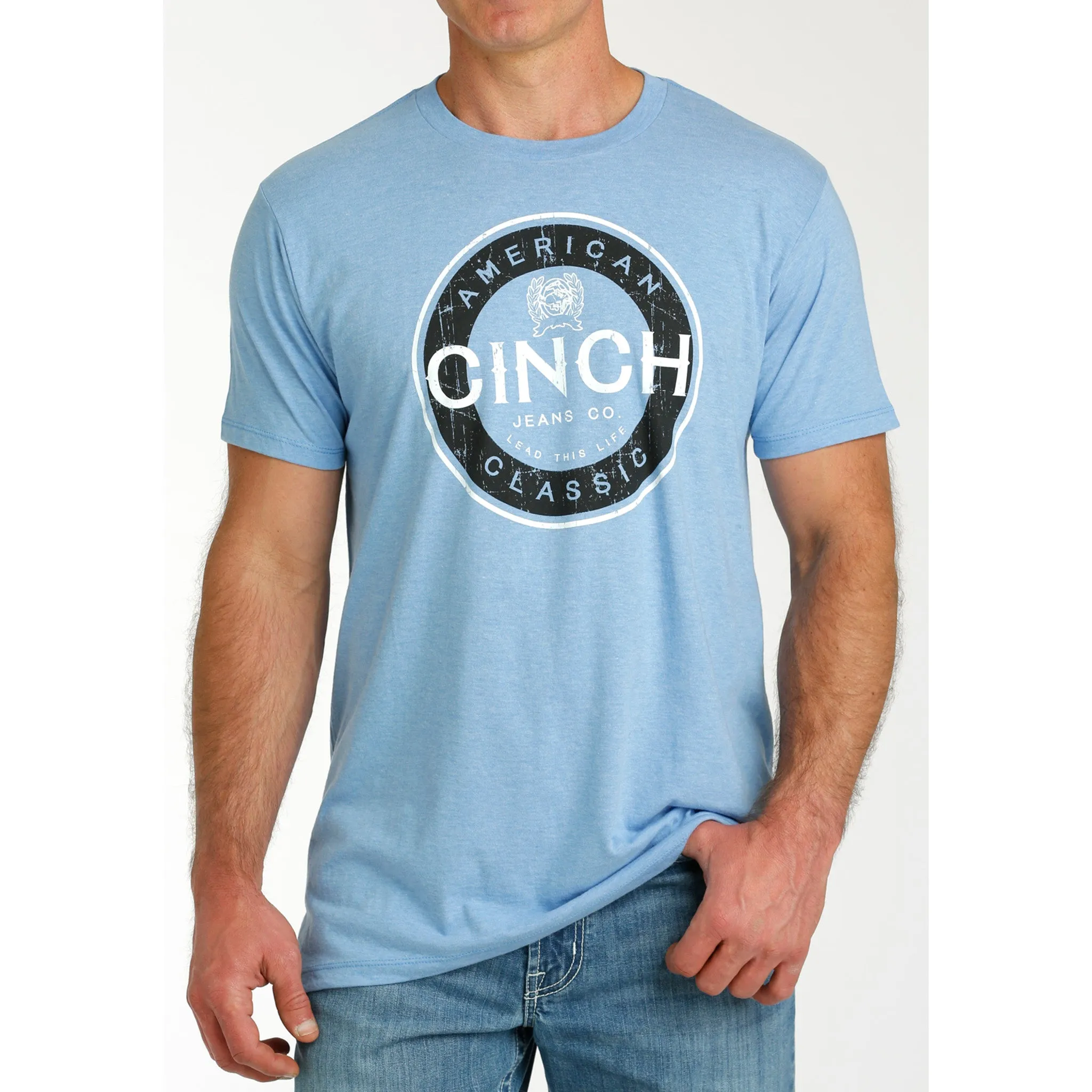 Men's Light Blue Cinch Classic Tee sold by Western Edge