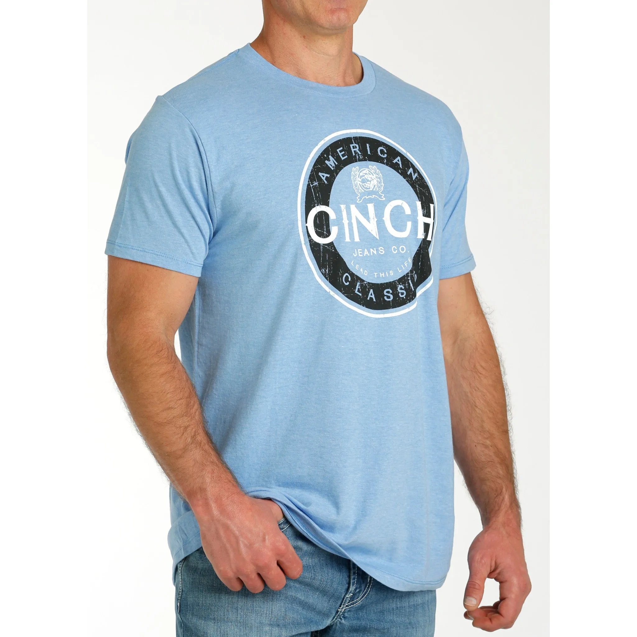 Men's Light Blue Cinch Classic Tee sold by Western Edge product image thumbnail 3