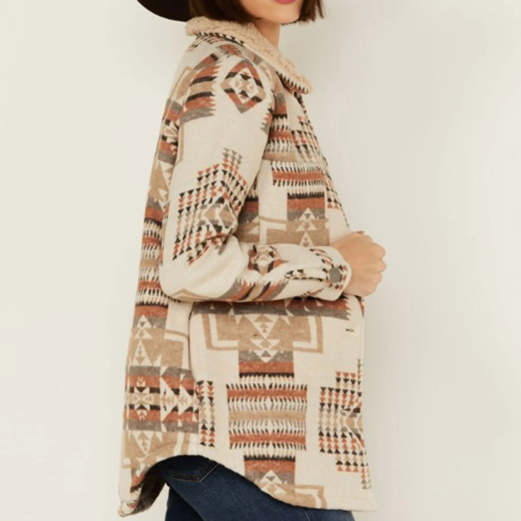 Cotton & Rye Women's Ivory Aztec Sherpa Jacket sold by Western Edge product image thumbnail 2