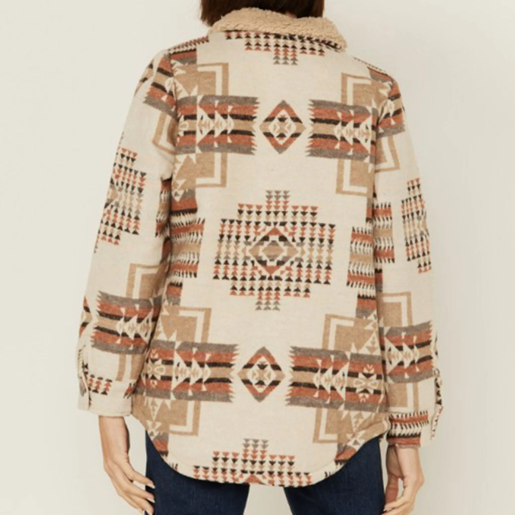 Cotton & Rye Women's Ivory Aztec Sherpa Jacket sold by Western Edge product image thumbnail 3