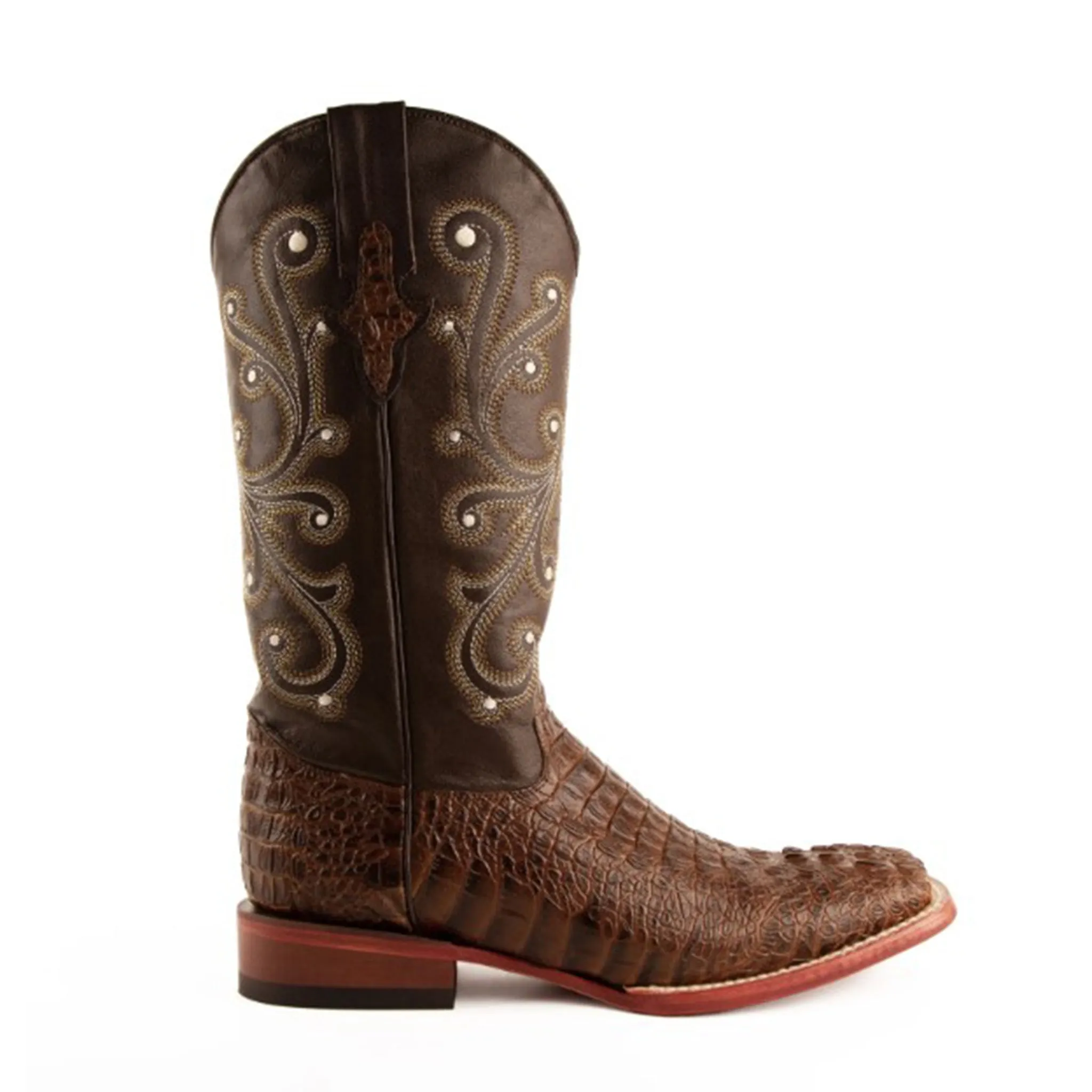 Ferrini Men's Caiman Print Sport Rust Square Toe sold by Western Edge product image thumbnail 2