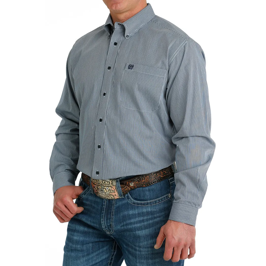 Cinch Men's Light Blue Micro Striped Long Sleeve sold by Western Edge product image thumbnail 2