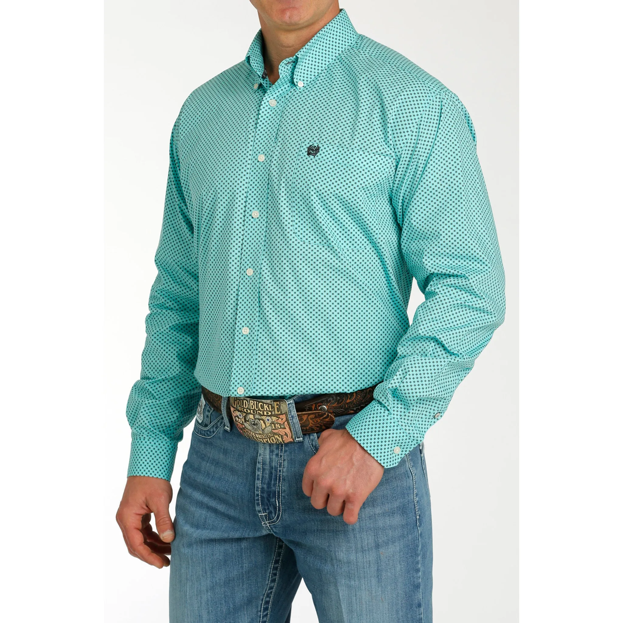Cinch Men's Blue Printed Long Sleeve Shirt sold by Western Edge product image thumbnail 2