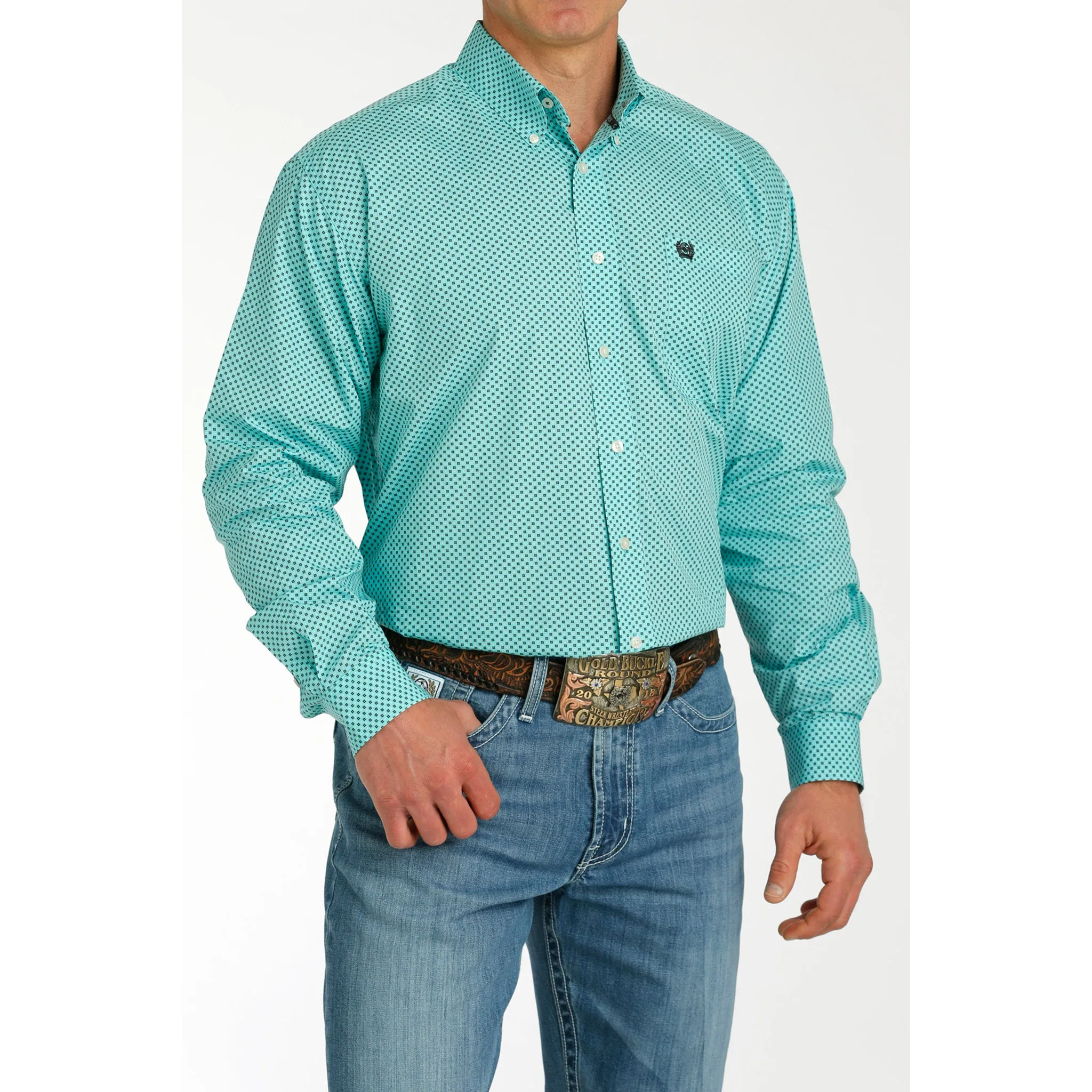 Cinch Men's Blue Printed Long Sleeve Shirt sold by Western Edge product image thumbnail 3